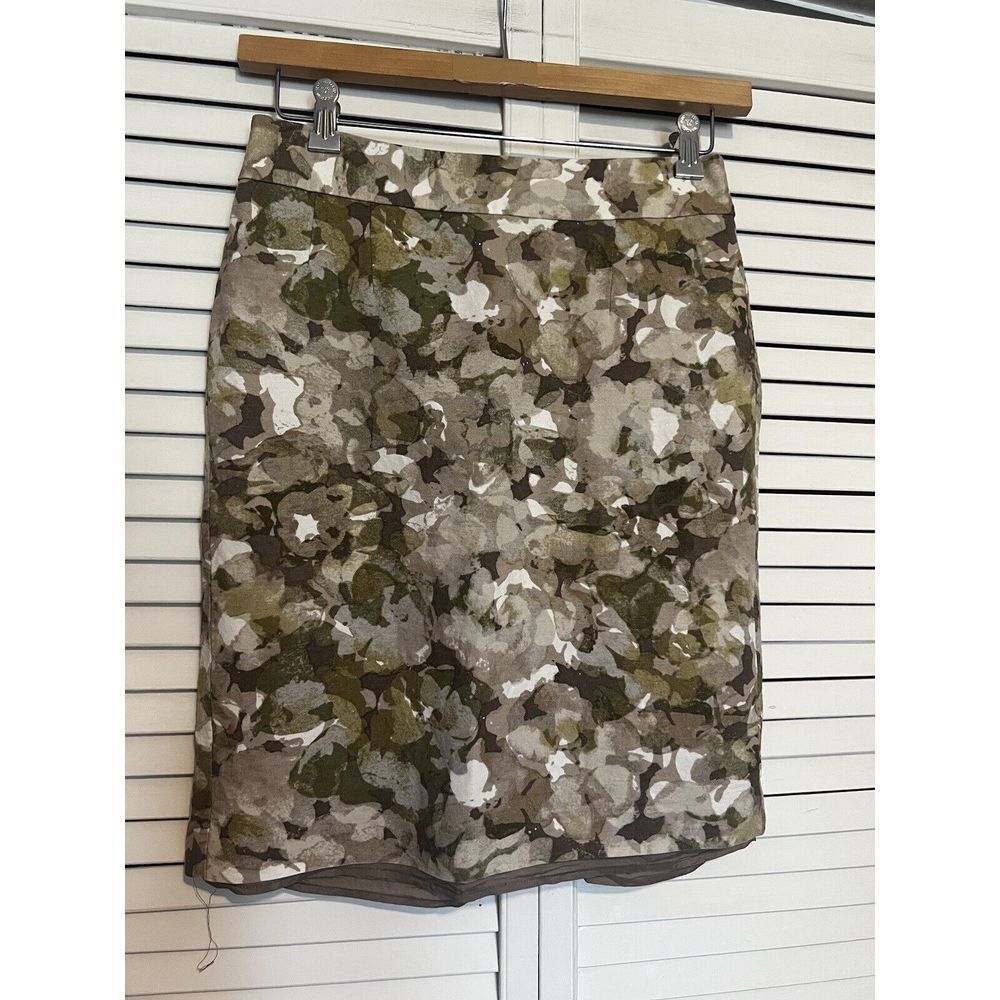 BANANA REPUBLIC Women's Size 6 Skirt Straight Pencil Floral Linen Blend